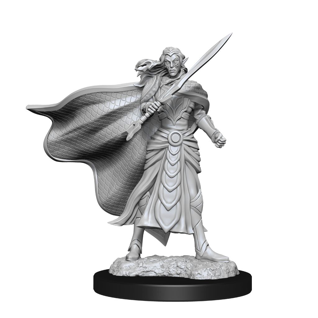 MTG Miniatures: Elf Fighter & Elf Cleric 