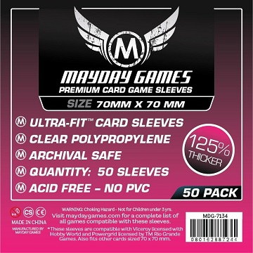 Mayday: Red Label: Premium Card Sleeves 70mmx70mm (50) 