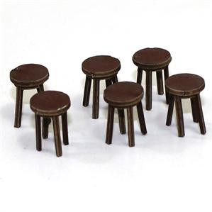 4Ground Miniatures: 28mm Furniture: Medium Wood Bar Stools