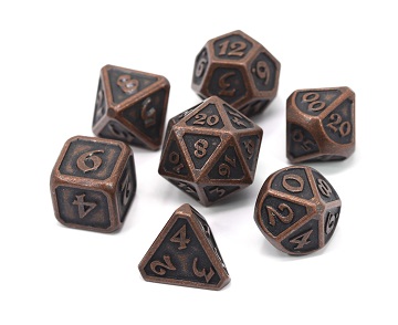 Metal Mythica Dice Set - Dark Copper 