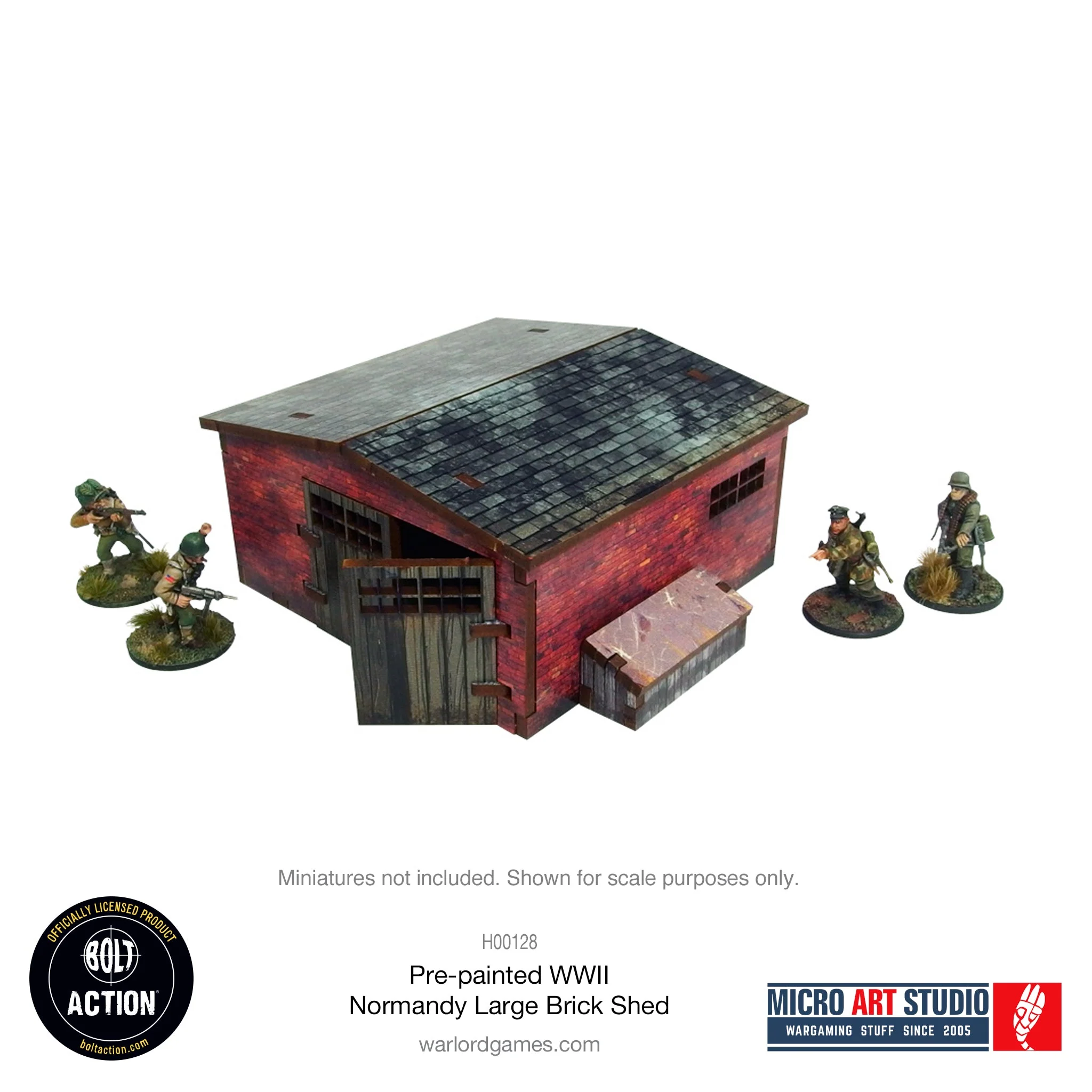 Micro Art Studio: Pre-painted WW2 Normandy Large Brick Shed 
