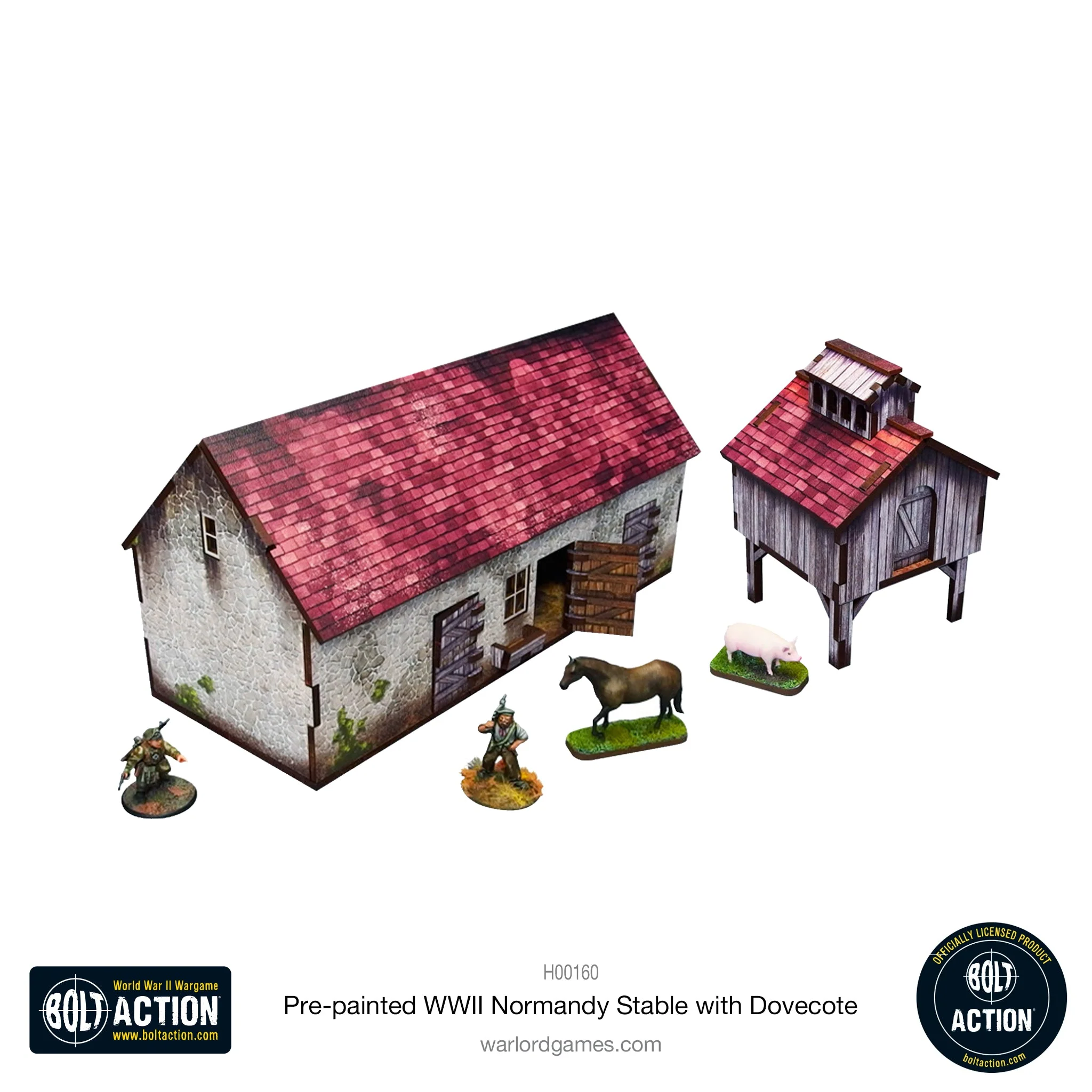 Micro Art Studio: Pre-painted WW2 Normandy Stable with Dovecote 