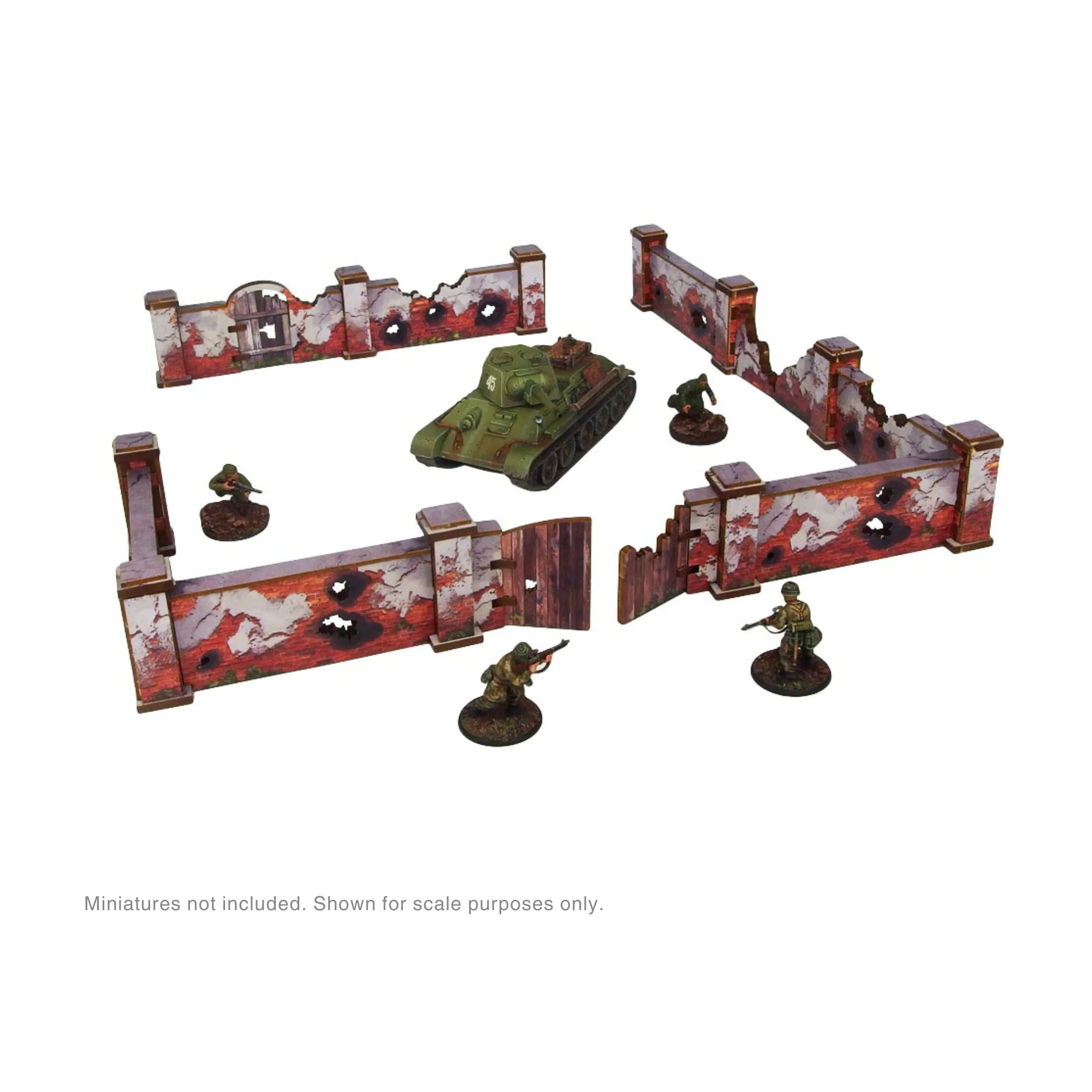 Micro Art Studio: Pre-painted WW2 Ostfront Stalingrad Walls High 