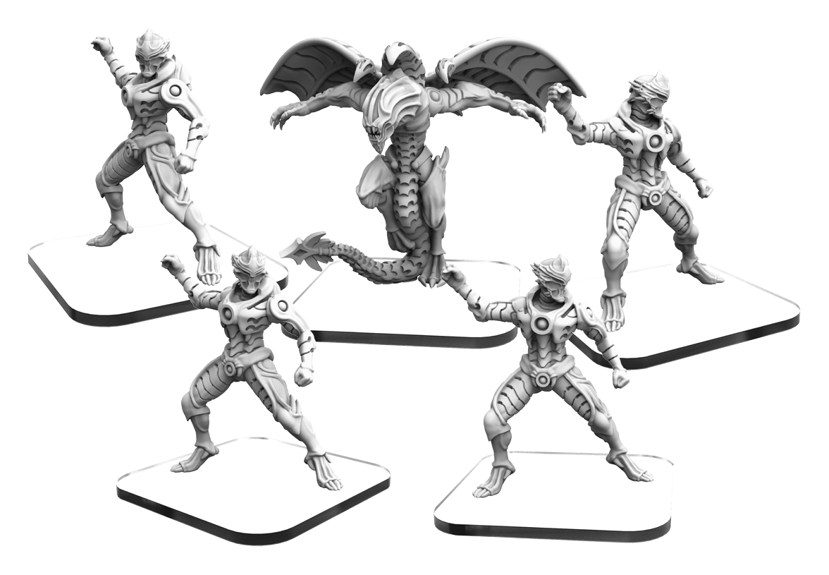 Monsterpocalypse: Destroyers: Necroscourge Units: Necros Shinobi and Necros Overlord 