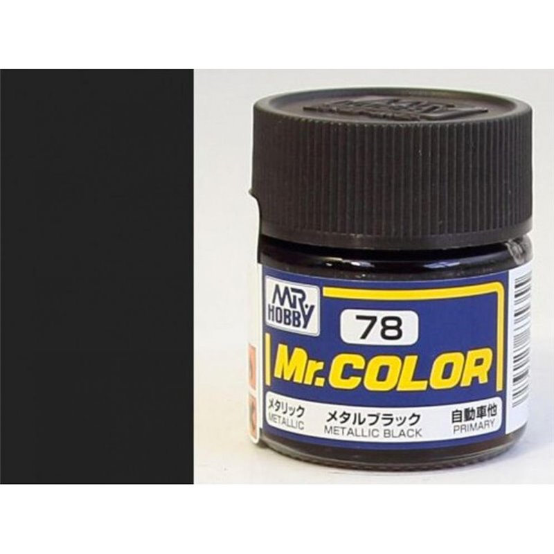 Mr. Color: C078 Metallic Gloss Metallic Black (10ml Bottle) 