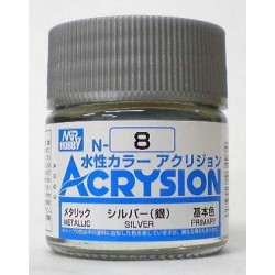 Mr. Hobby Acrysion Color 008: Silver (10ml) 