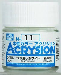 Mr. Hobby Acrysion Color 011: Flat White (10ml) 