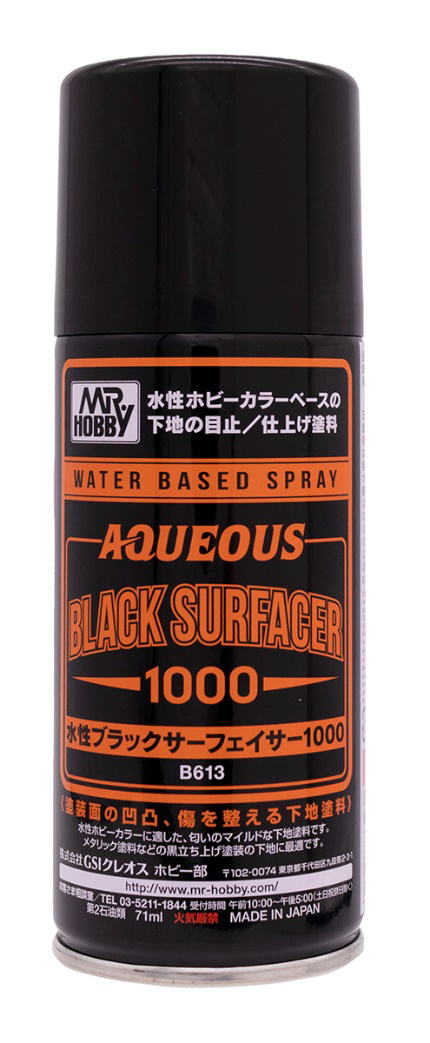 Mr. Hobby Aqueous Black Surfacer 1000 (Spray Type) 