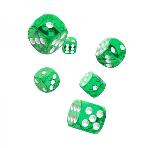 Oakie Doakie 12D6 16MM Dice: Translucent Green 
