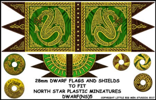 Oathmark: Dwarf Flag and Shields #1 