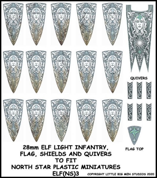 Oathmark: Elf Light Infantry Banner & Shields 