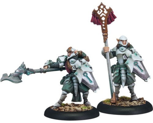 Warmachine: Retribution of Scyrah (35030): Houseguard Riflemen Officer and Standard Bearer 