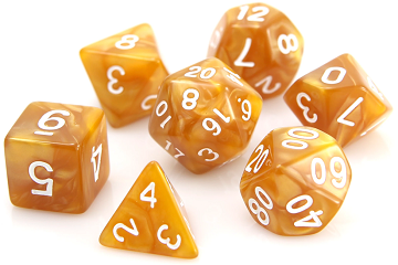 Die Hard: Poly RPG Dice Set: GOLD SWIRL W/ WHITE 