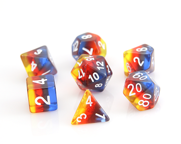 Die Hard: Poly RPG Dice Set: TRANSLUCENT DUSK GRADIENT 