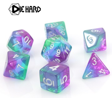 Die Hard: Poly RPG Dice Set: TRANSLUCENT SUNSET 