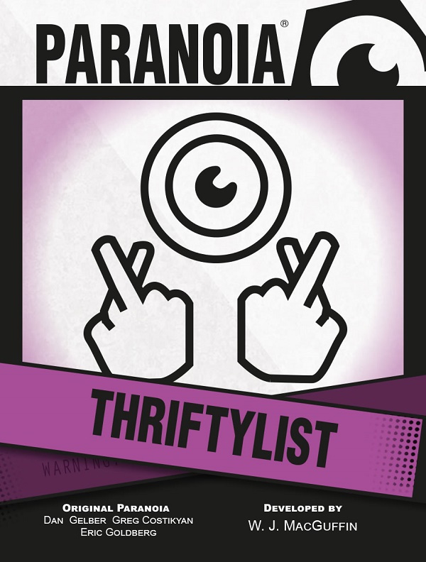 Paranoia: Thriftylist Card Deck 