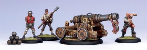 Warmachine: Mercenaries (41043): Pirate Commodore Cannon & Crew Unit 