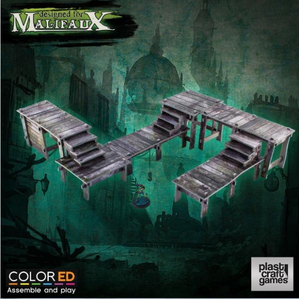 Plast Craft Games: Malifaux Terrain ColorED: Swamp Walkway Set 