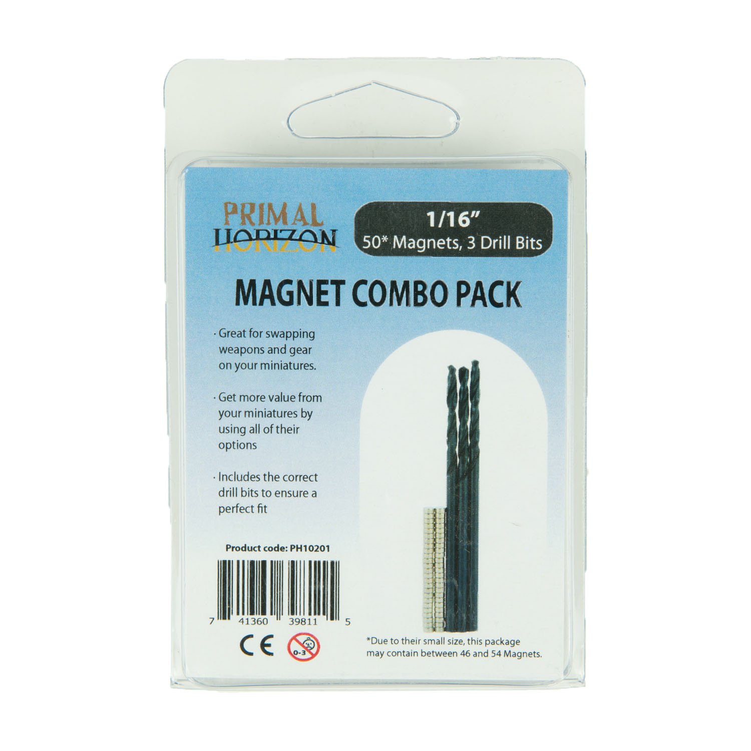 Primal Horizon: MAGNETS: Combo Pack 1/16 X 1/32 (50 + Drill x3) 