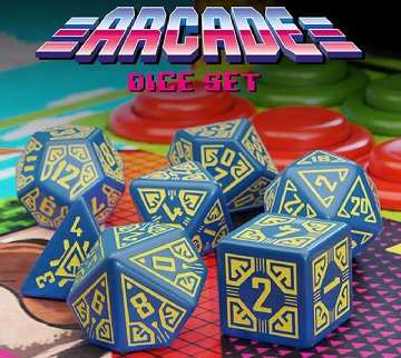 Q-Workshop Dice: Arcade - Blue and Yellow Dice Set 