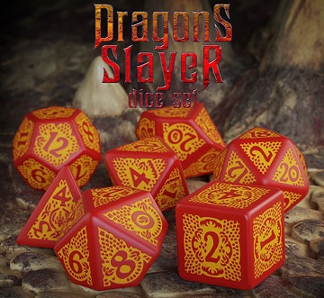 Q-Workshop Dice: Dragon Slayer- Red and Orange  