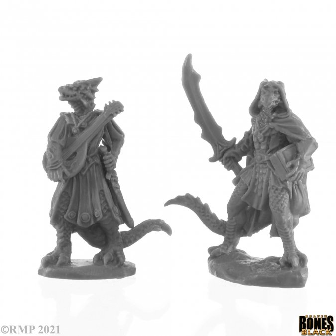Reaper Bones Black: Dragonfolk Bard and Thief 
