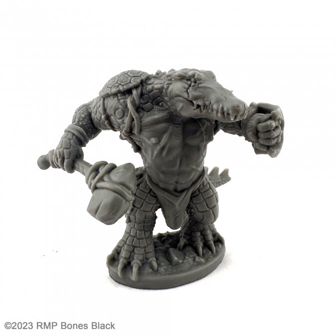 Reaper Bones Black: GATORMAN W/ AXE AND BUCKLER 