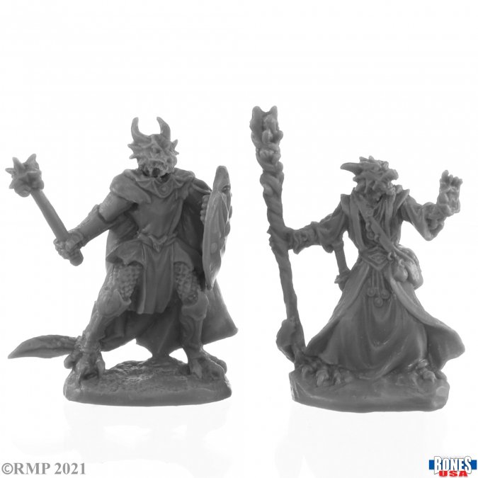 Reaper Legends: Dragonfolk Wizard and Cleric 
