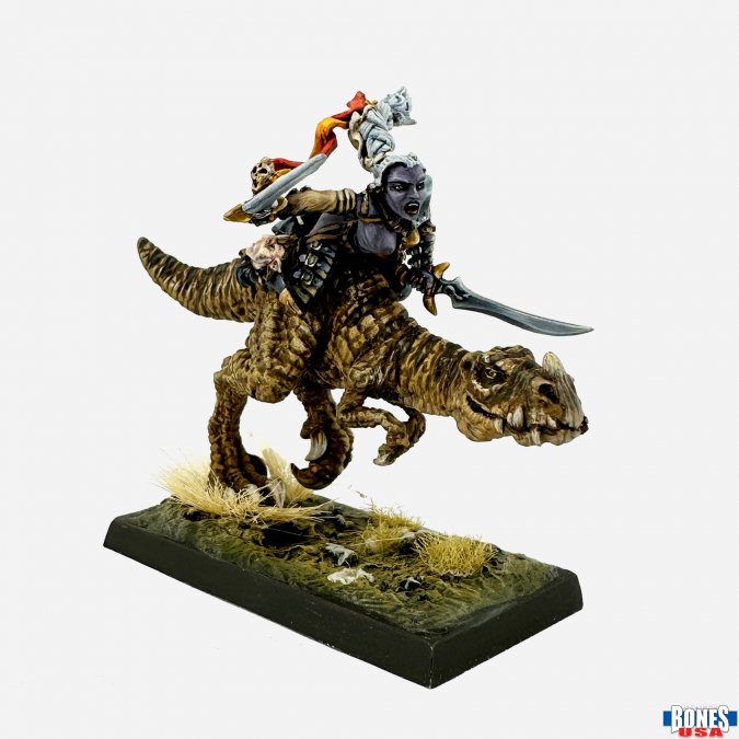 Reaper Legends: Female Dark Elf on Lizard 