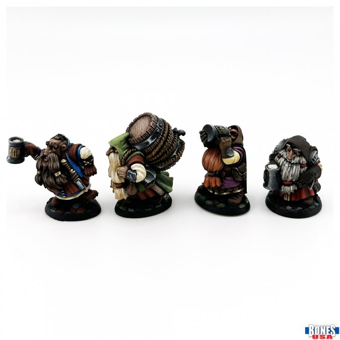 Reaper Legends: Townsfolk Dwarven Brewmeister and Patrons (4) 