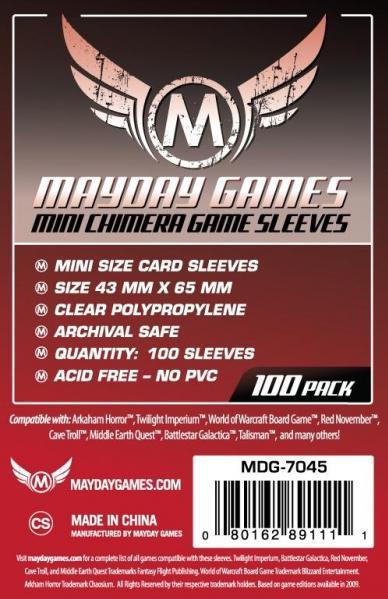 Mayday: Red Label: Mini Chimera Sleeves (43mm X 65mm) 100pk 