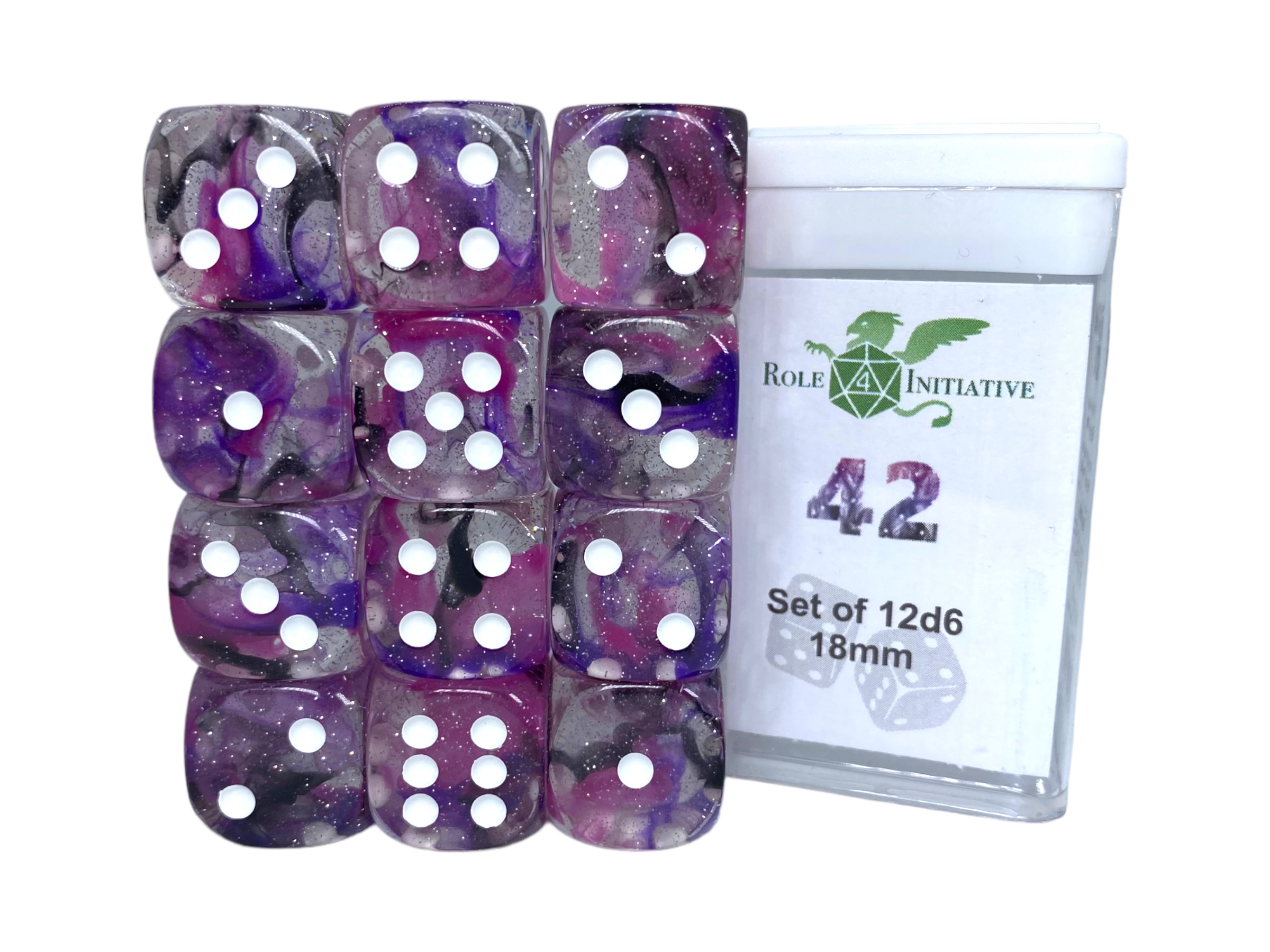 Role 4 Initiative: 12 D6 Pips Dice Set: Diffusion 42 18MM 
