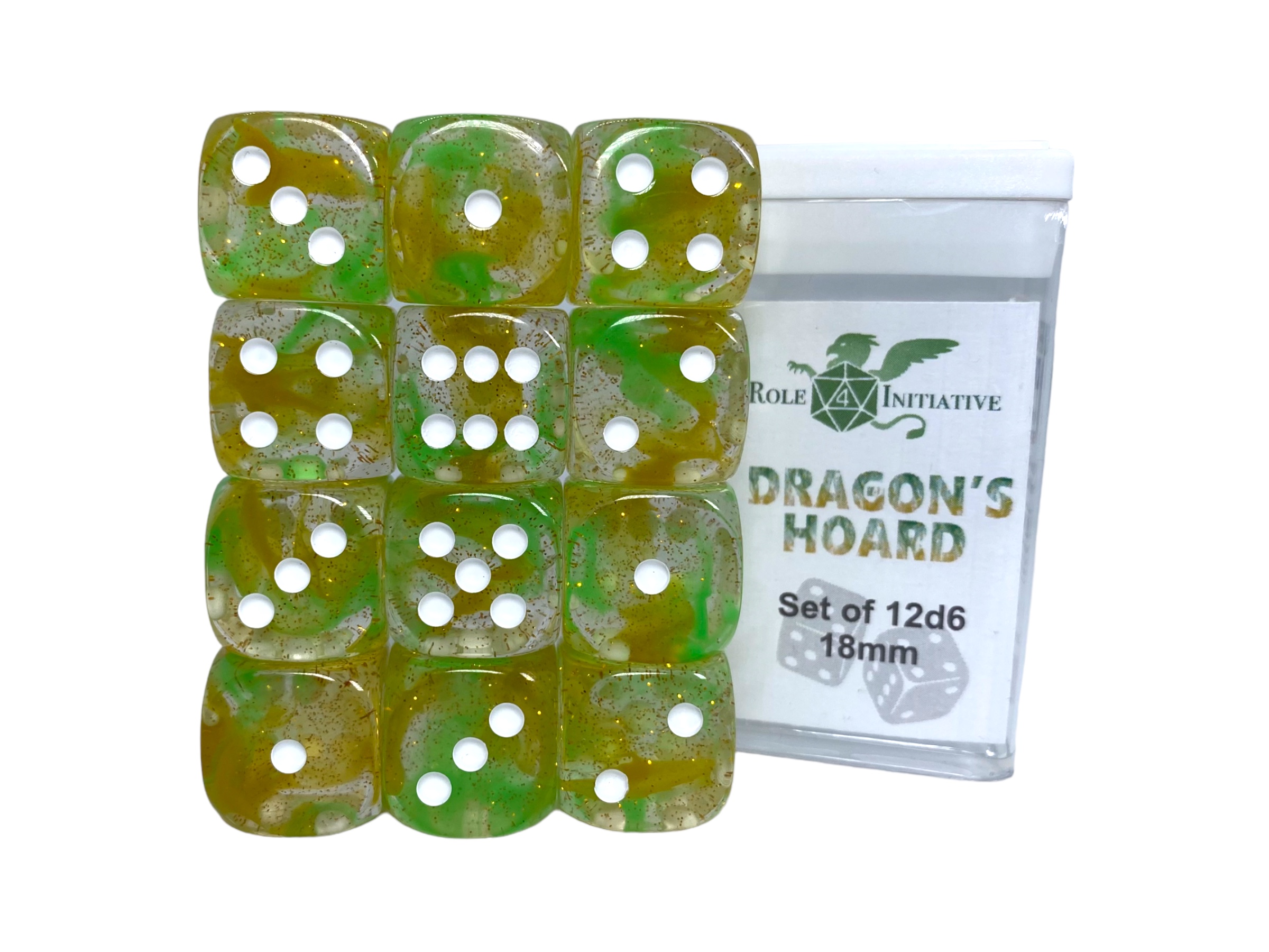 Role 4 Initiative: 12 D6 Pips Dice Set: Diffusion Dragon Hoard 18MM 