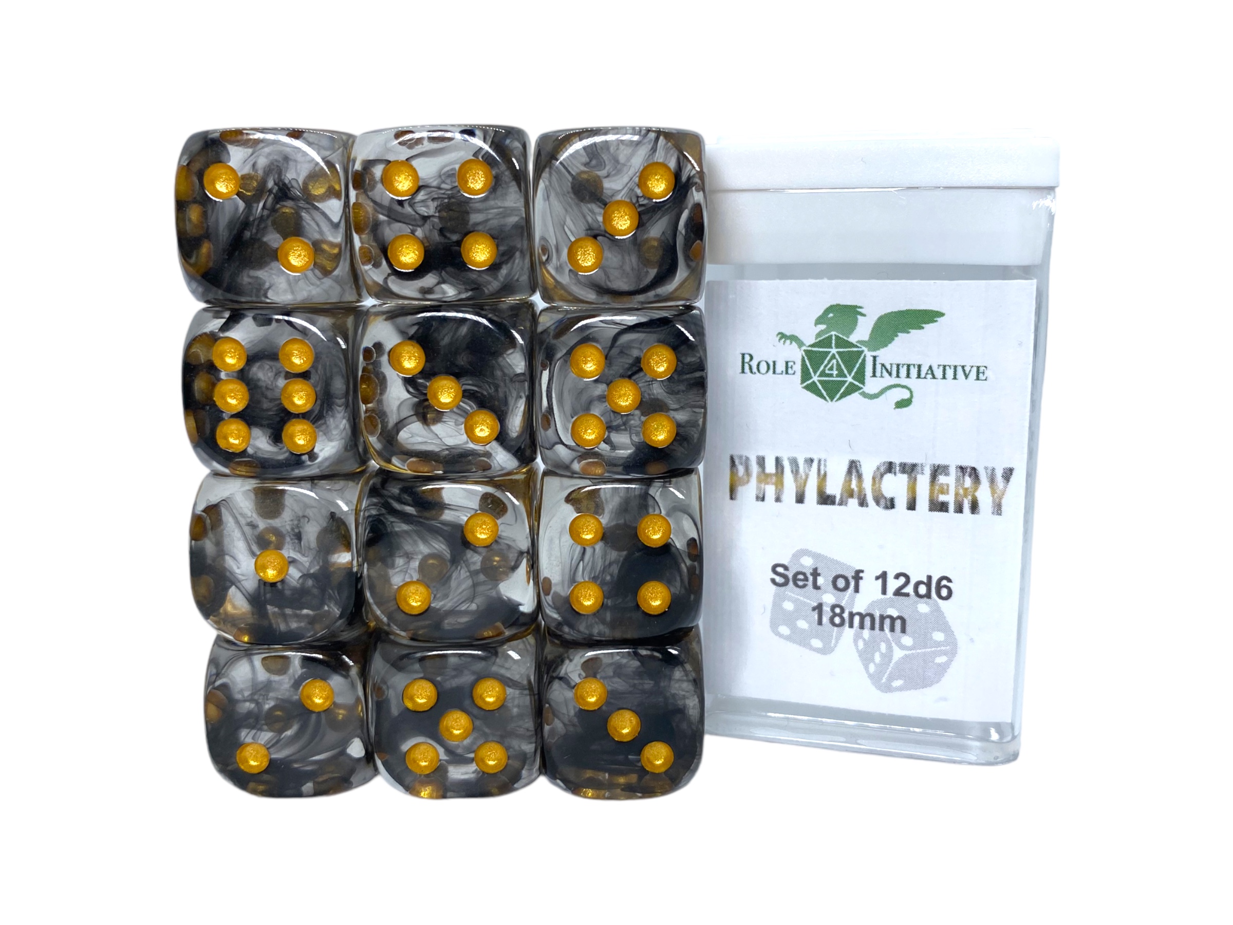 Role 4 Initiative: 12 D6 Pips Dice Set: Diffusion Phylactery 18MM 