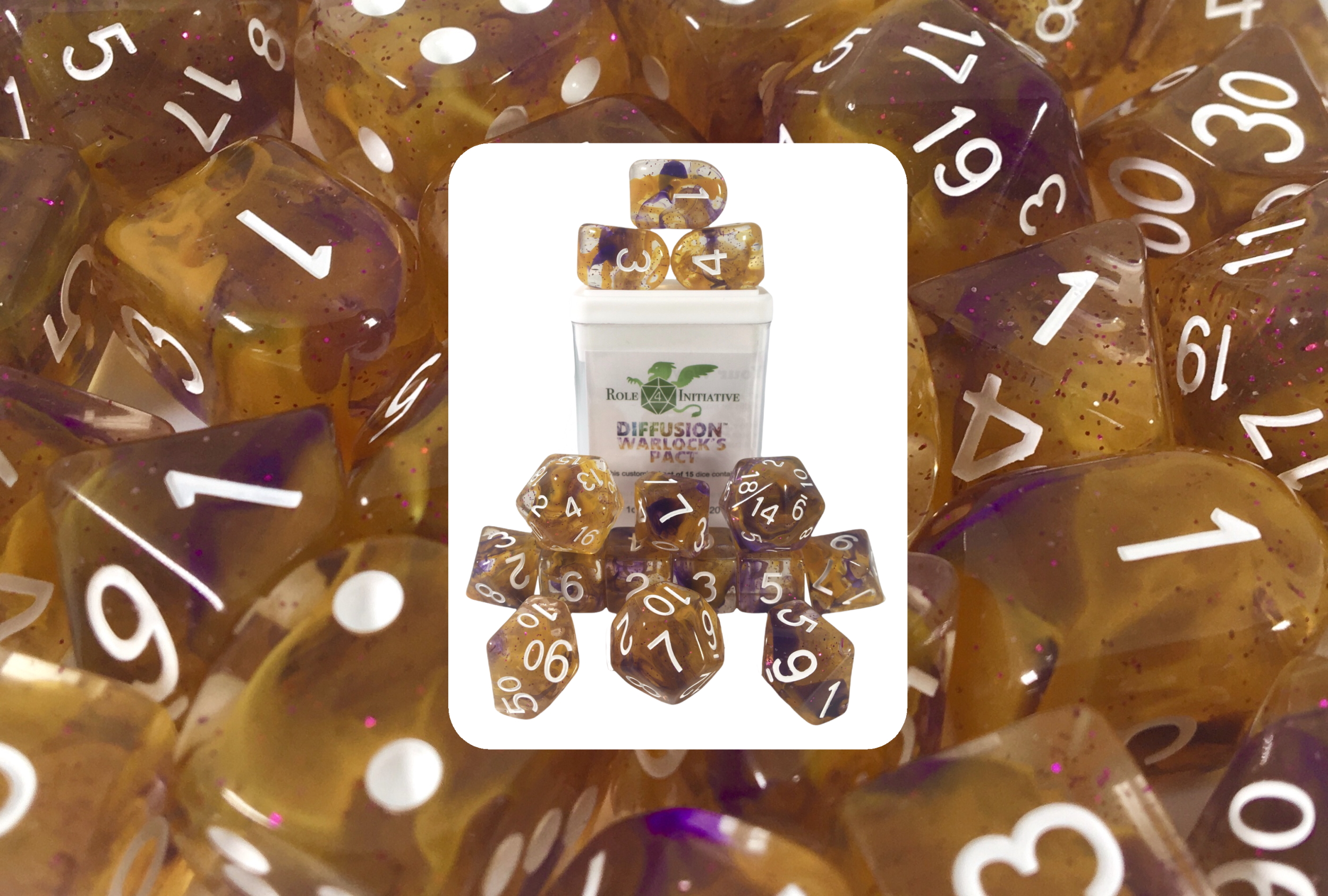 Role 4 Initiative: Polyhedral 15 Dice Set: DIFFUSION WARLOCKS PACT 