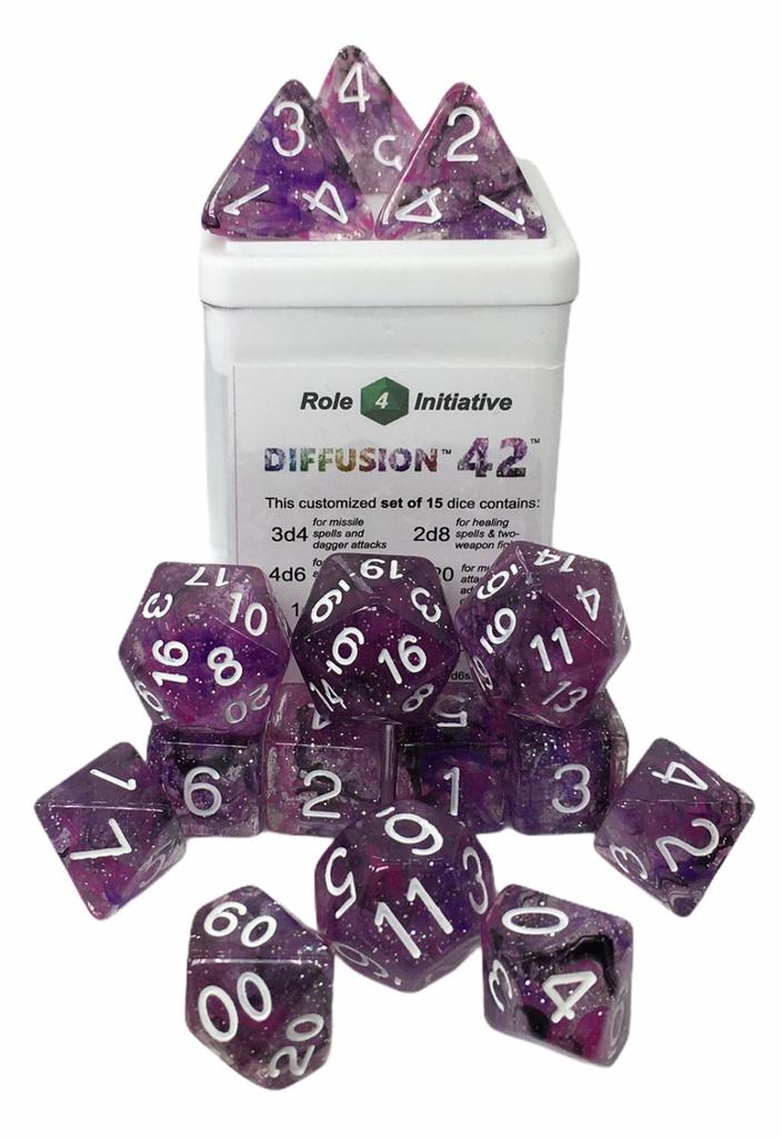 Role 4 Initiative: Polyhedral 15 Dice Set: Diffusion 42 