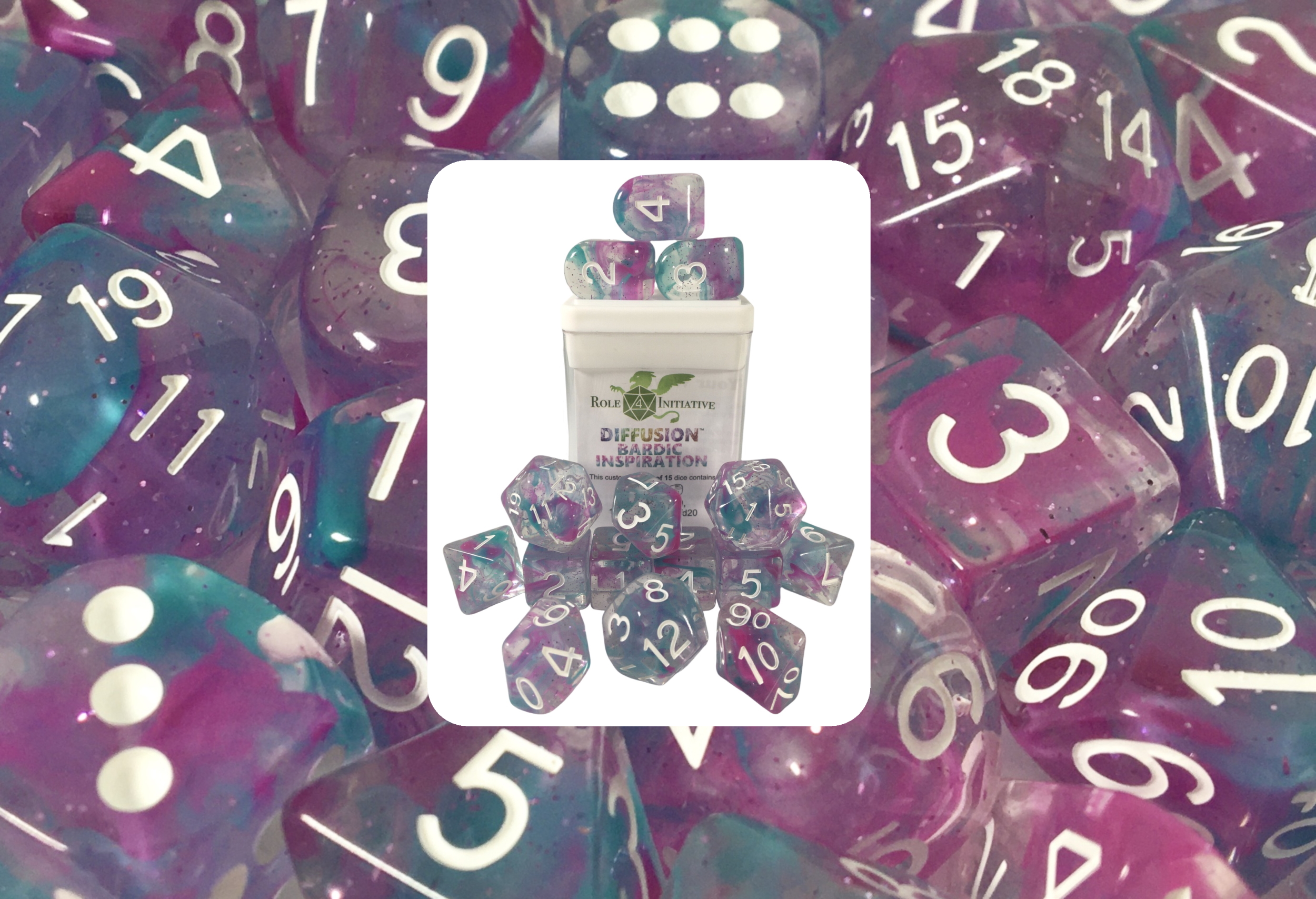 Role 4 Initiative: Polyhedral 15 Dice Set: Diffusion Bardic inspiration [Arch/ Balanced]  