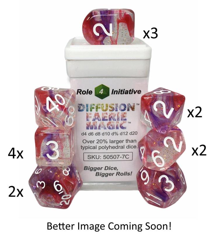 Role 4 Initiative: Polyhedral 15 Dice Set: Diffusion Faerie Magic 