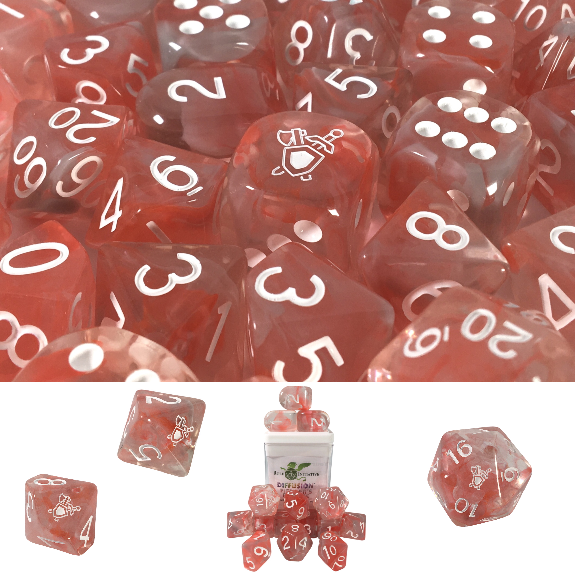 Role 4 Initiative: Polyhedral 15 Dice Set: Diffusion Fighters Resolve (Special Edition) 