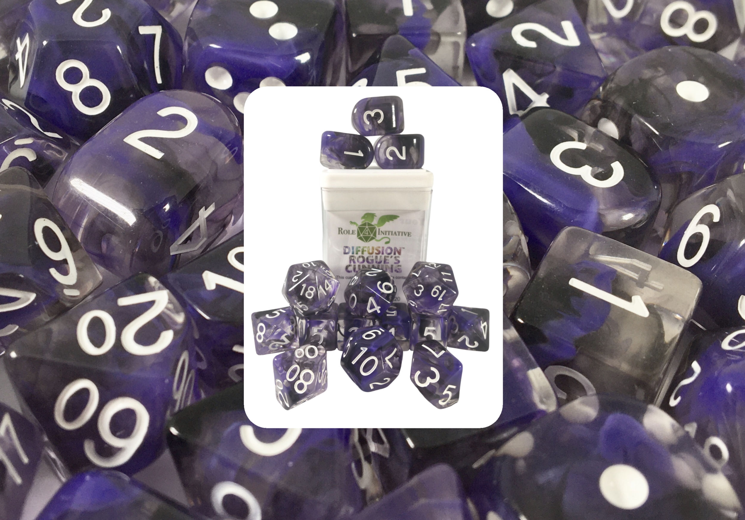 Role 4 Initiative: Polyhedral 15 Dice Set: Diffusion Rogues Cunning [Arch/ Balanced] 