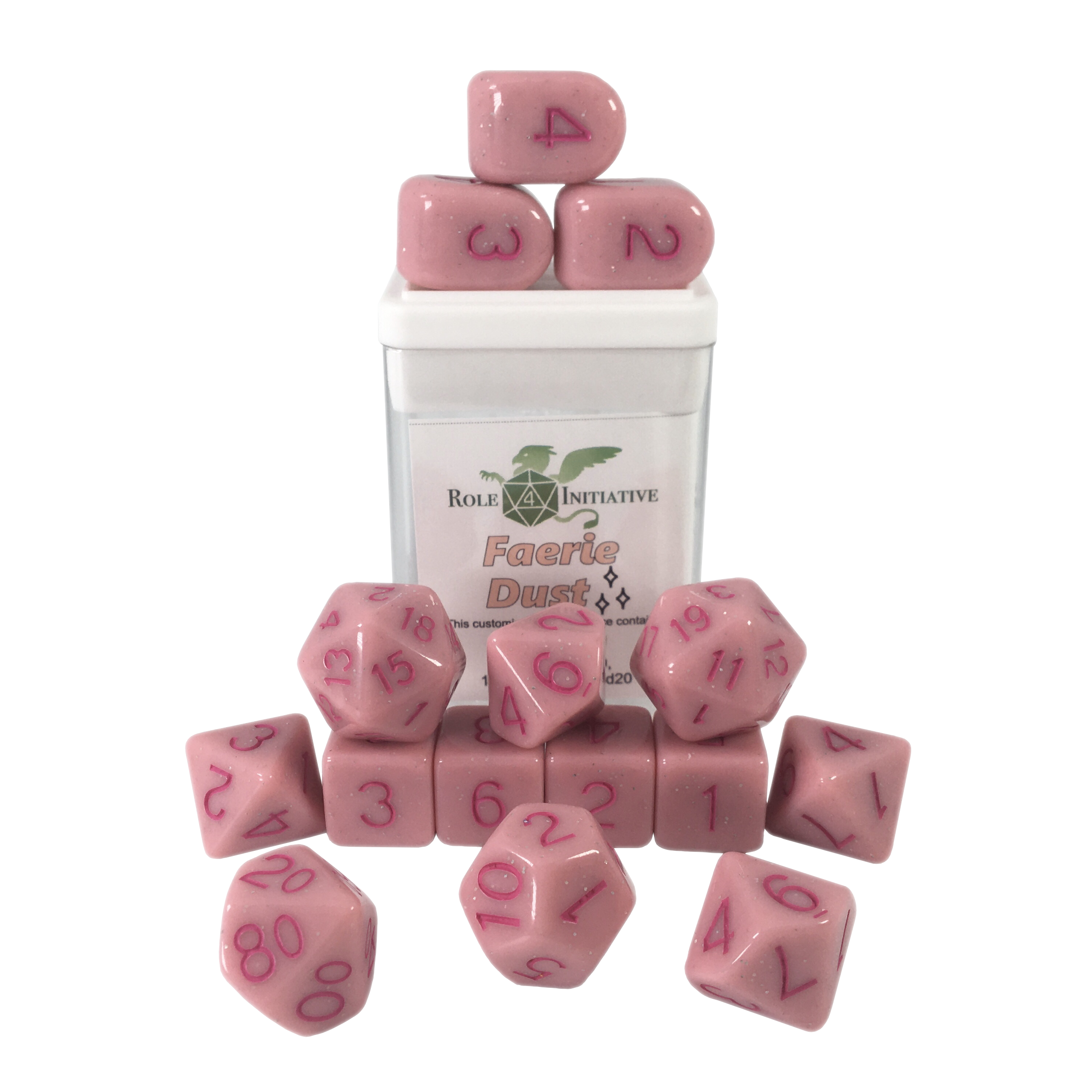 Role 4 Initiative: Polyhedral 15 Dice Set: Faerie Dust Arch D4  