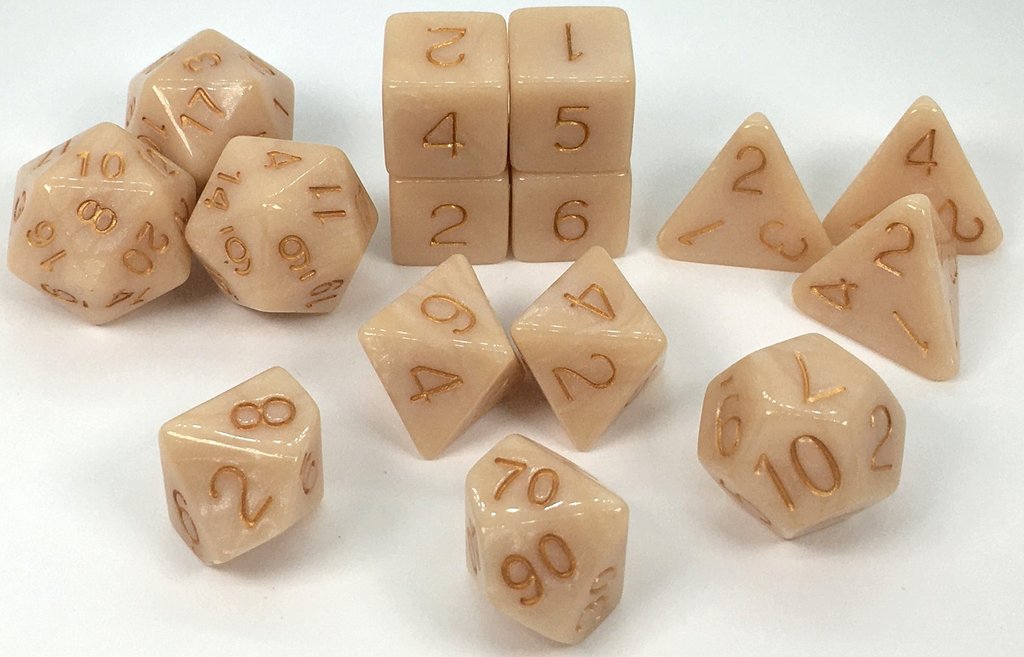 Role 4 Initiative: Polyhedral 15 Dice Set: Marble Latte 