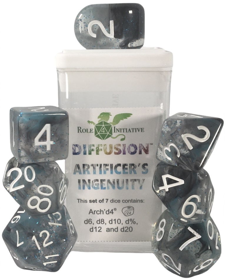 Role 4 Initiative: Polyhedral 7 Dice Set: Artificers Ingenuity Arch D4 