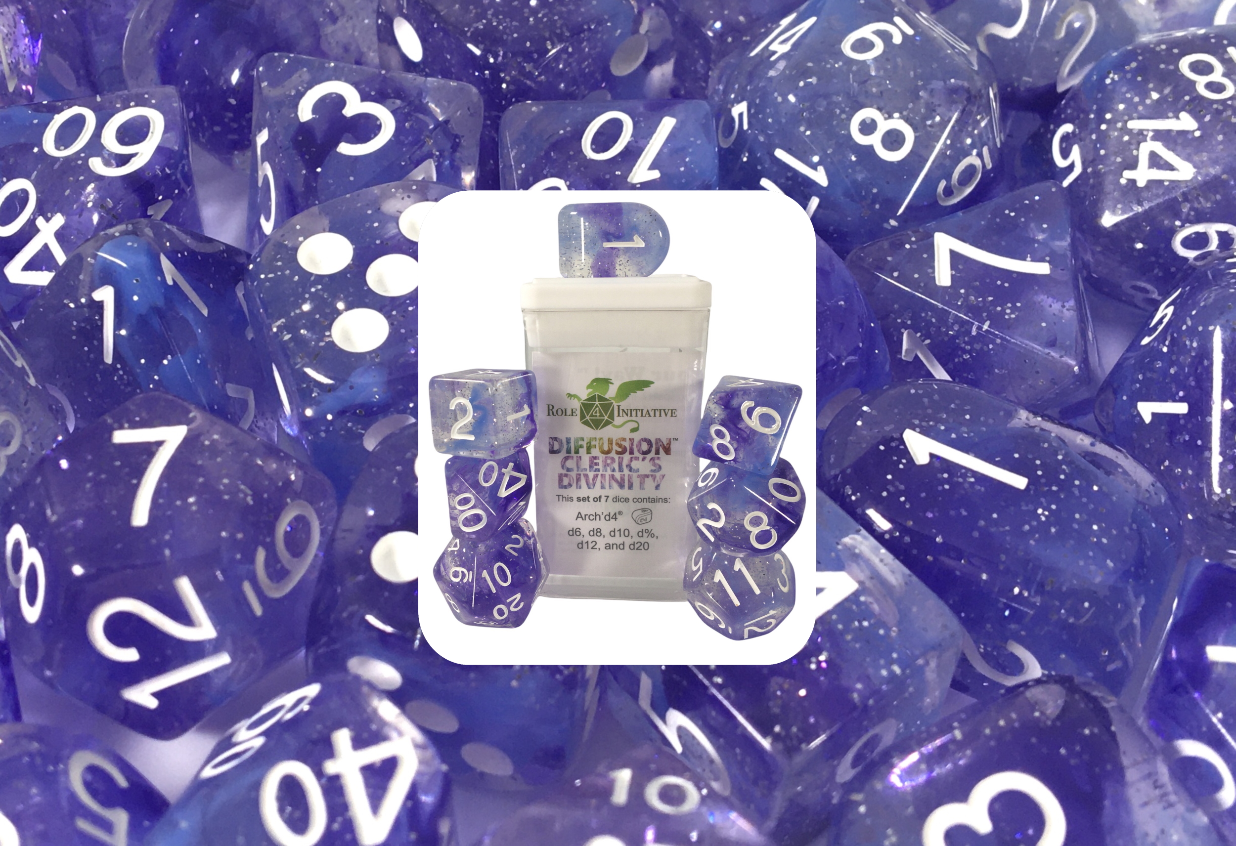 Role 4 Initiative Polyhedral 7 Dice Set: Diffusion Clerics Divinity [Arch/ Balanced] 