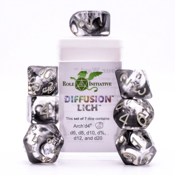Role 4 Initiative: Polyhedral 7 Dice Set: Diffusion Lich Arch D4  