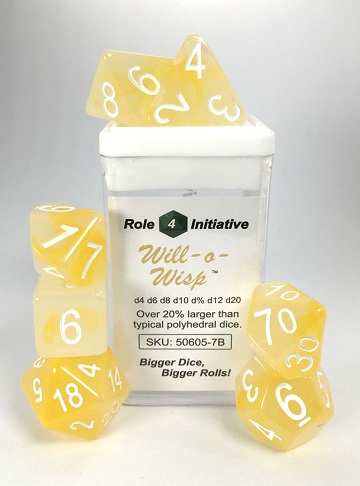 Role 4 Initiative Polyhedral 7 Dice Set: WILL-O-WISP 