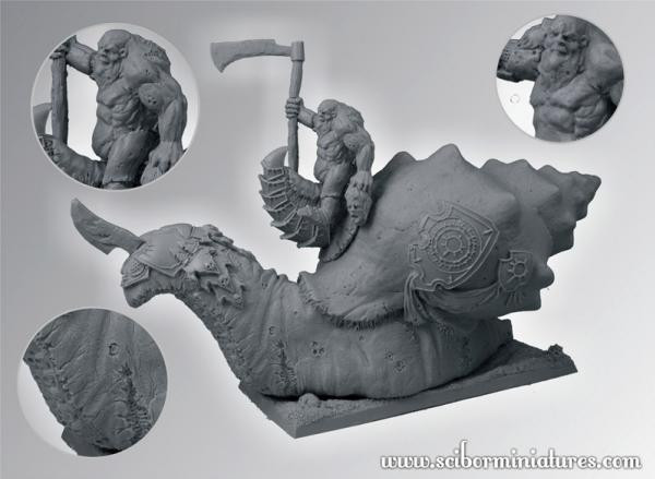 Scibor Monstrous Miniatures: Rotten Lord on Mutant Snail 