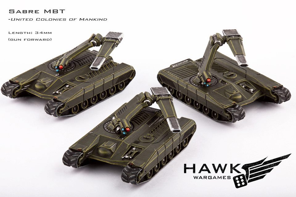Dropzone Commander: United Colonies of Mankind: Sabre Main Battle Tanks (DropFleet Commander) 