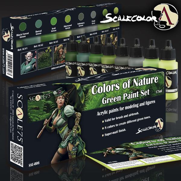 Scalecolor: COLORS OF NATURE GREEN PAINT SET 