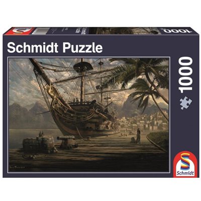 Schmidt Spiele Puzzles (1000): Ship At Anchor (DAMAGED) 